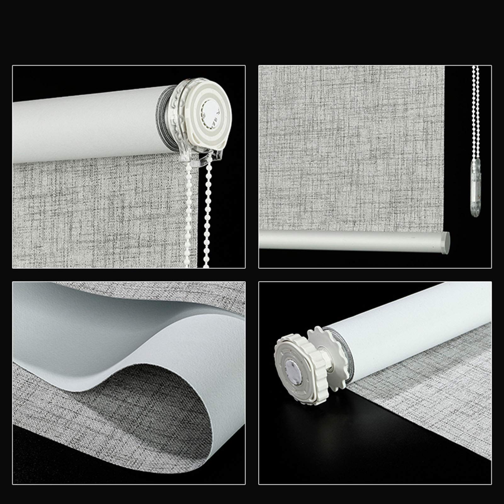 XYUfly20 Blackout Roller Shades - Semi Blackout Kitchen Window Blinds, Punch-Free Installation, Thick Linen Fabric for Office, Bathroom & Home (Beige, 0.8x1.8M) - Perfect for Privacy, Light Control & Stylish Room Decor