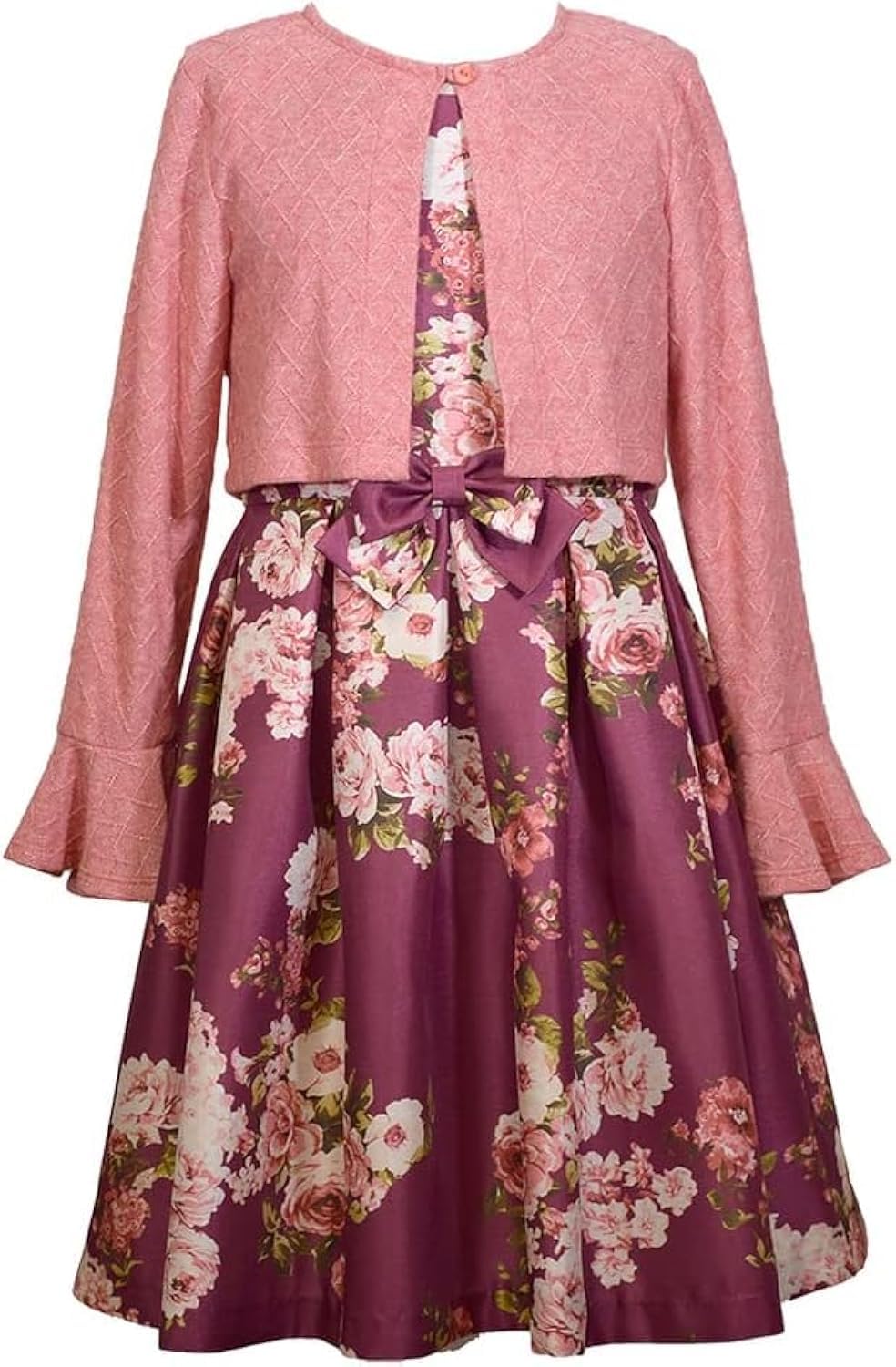 Bonnie Jean Girls Thanksgiving Dress with Cardigan - Holiday Party Outfit for Fall Gatherings, Family Photos & Special Occasions