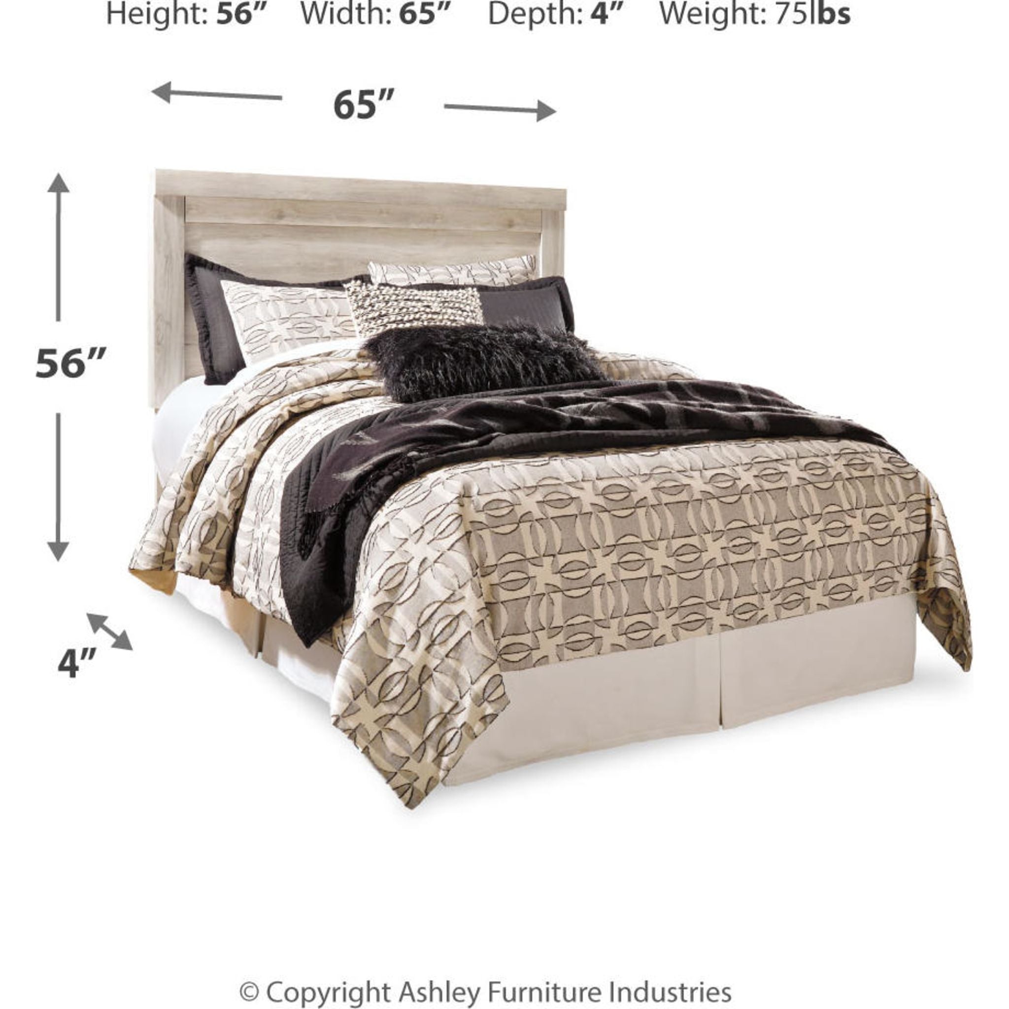 Bellaby Upholstered Panel Headboard - Queen Size Bed Frame Headboard with Nailhead Trim for Bedroom Decor | Perfect for Master Bedroom, Guest Room & Apartment