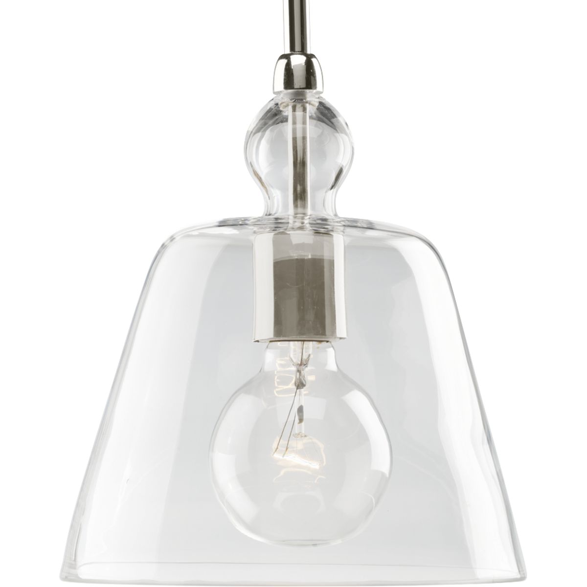 Clear Glass One Light Mini Pendant Light Fixture - Modern Small Hanging Light for Kitchen Island, Dining Room, Bar Counter & Bedroom Decor