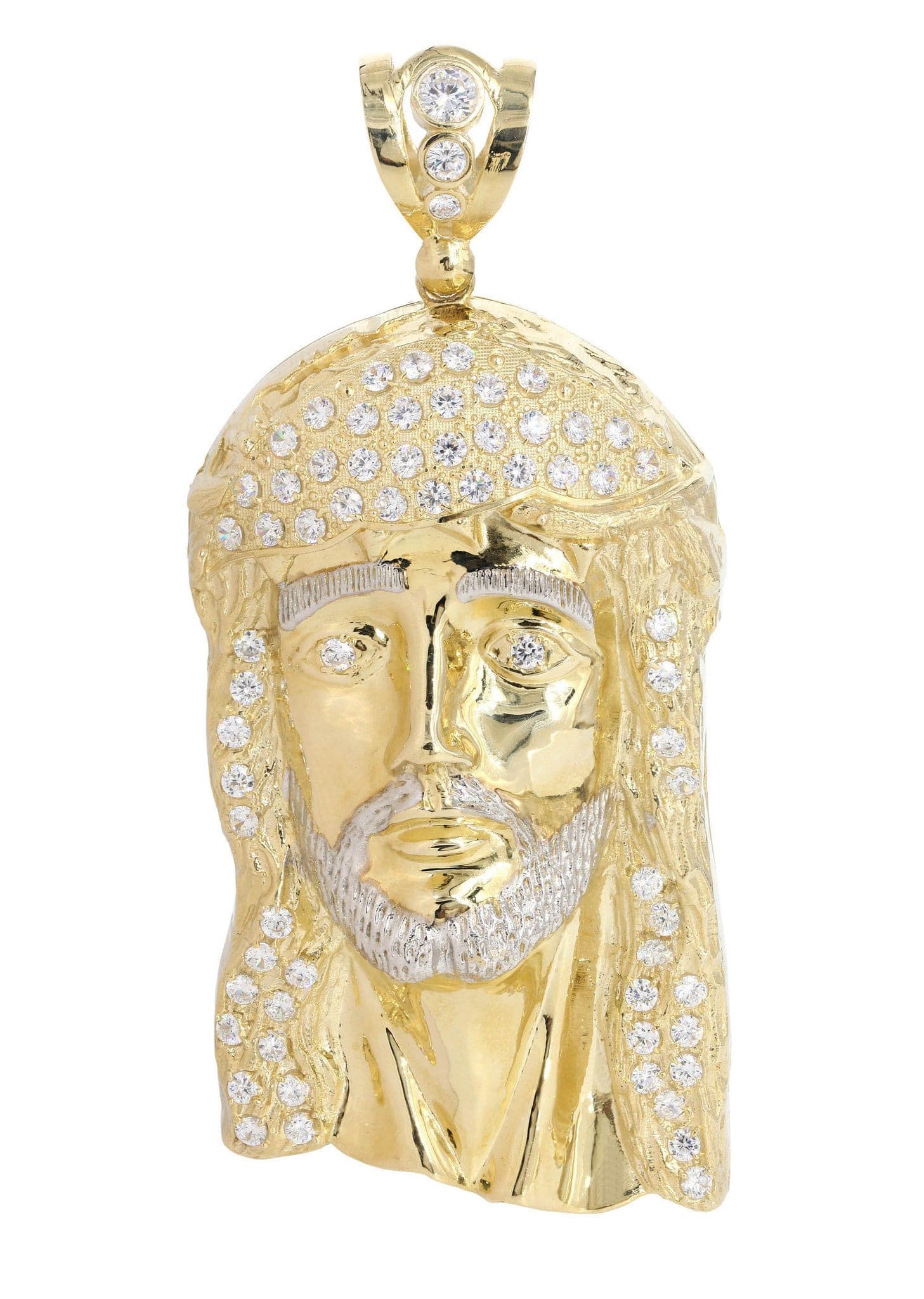 10K Gold Jesus Piece Pendant Necklace - 111.6 Grams Heavy Religious Jewelry for Men - Perfect for Church, Gifts & Hip-Hop Fashion