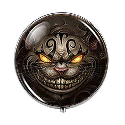 New Cheshire Cat Art Photo Pill Box - Charming Glass Candy Container - Perfect for Medication Storage, Jewelry Organizer & Party Favors