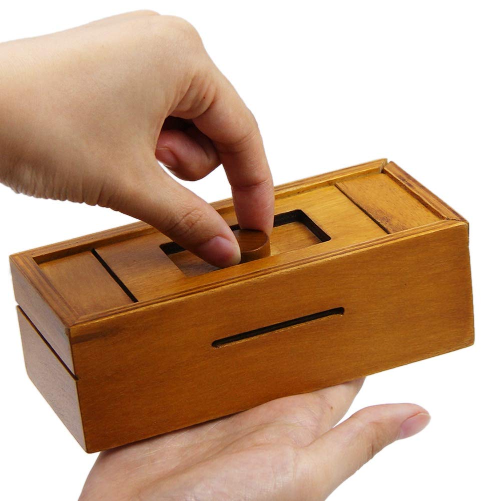 ATDAWN Wooden Puzzle Gift Box with Secret Compartments - Brain Teaser Money Box for Adults | Perfect for Gifts, Treasure Hunts & Cognitive Challenges