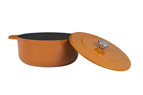Premium Sous-Chef Dutch Oven - 6 Quart Enameled Cast Iron Pot with Lid - Perfect for Braising, Baking & Slow Cooking - Ideal for Soups, Stews, Bread & Camping Meals