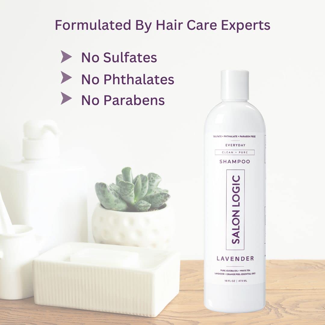 Everyday Clean & Pure Lavender Shampoo - Keratin Treatment for Hydration & Moisture | Sulfate-Free, Color-Safe Hair Care | Salon Quality Natural Scent | Perfect for Dry, Damaged & Color-Treated Hair at Home