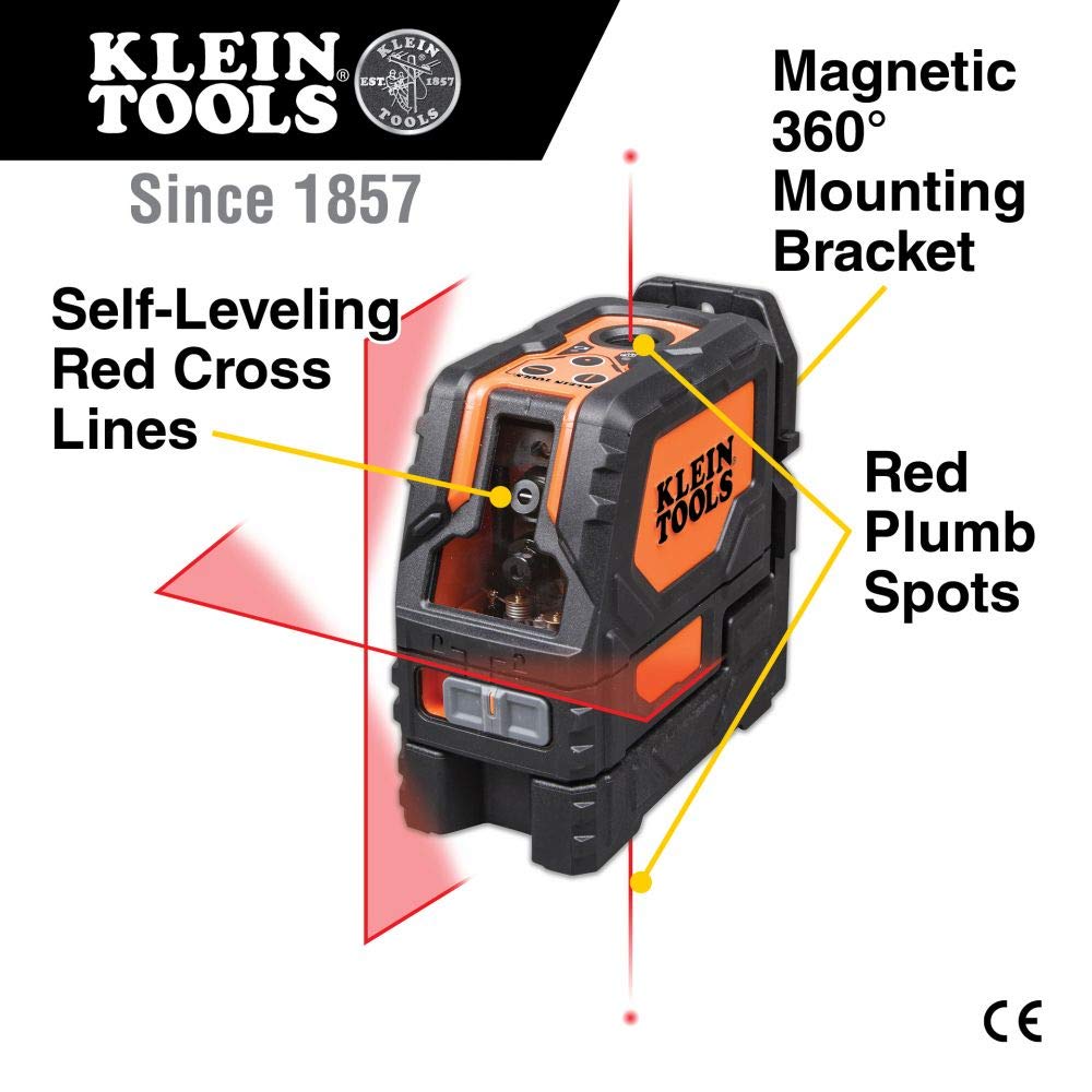 Klein Tools 93LCLS Laser Level & 935DAG Digital Angle Gauge Set - Professional Laser Leveling Tool with Digital Angle Measurement for Construction, Carpentry, and DIY Projects