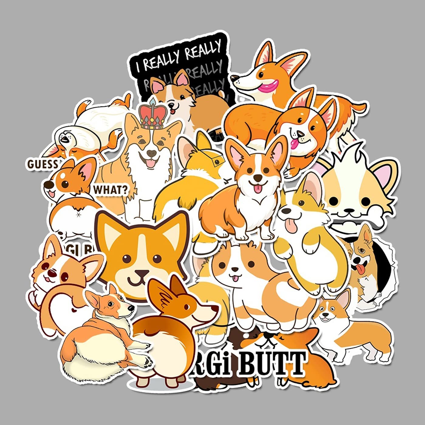 50Pcs Welsh Corgi Pembroke Stickers - Cute Dog Vinyl Decals for Kids, Teens & Adults - Waterproof Puppy Stickers for Scrapbooking, Laptop, Water Bottle, Skateboard, Journaling - Perfect for DIY Crafts, School Projects & Gift Giving