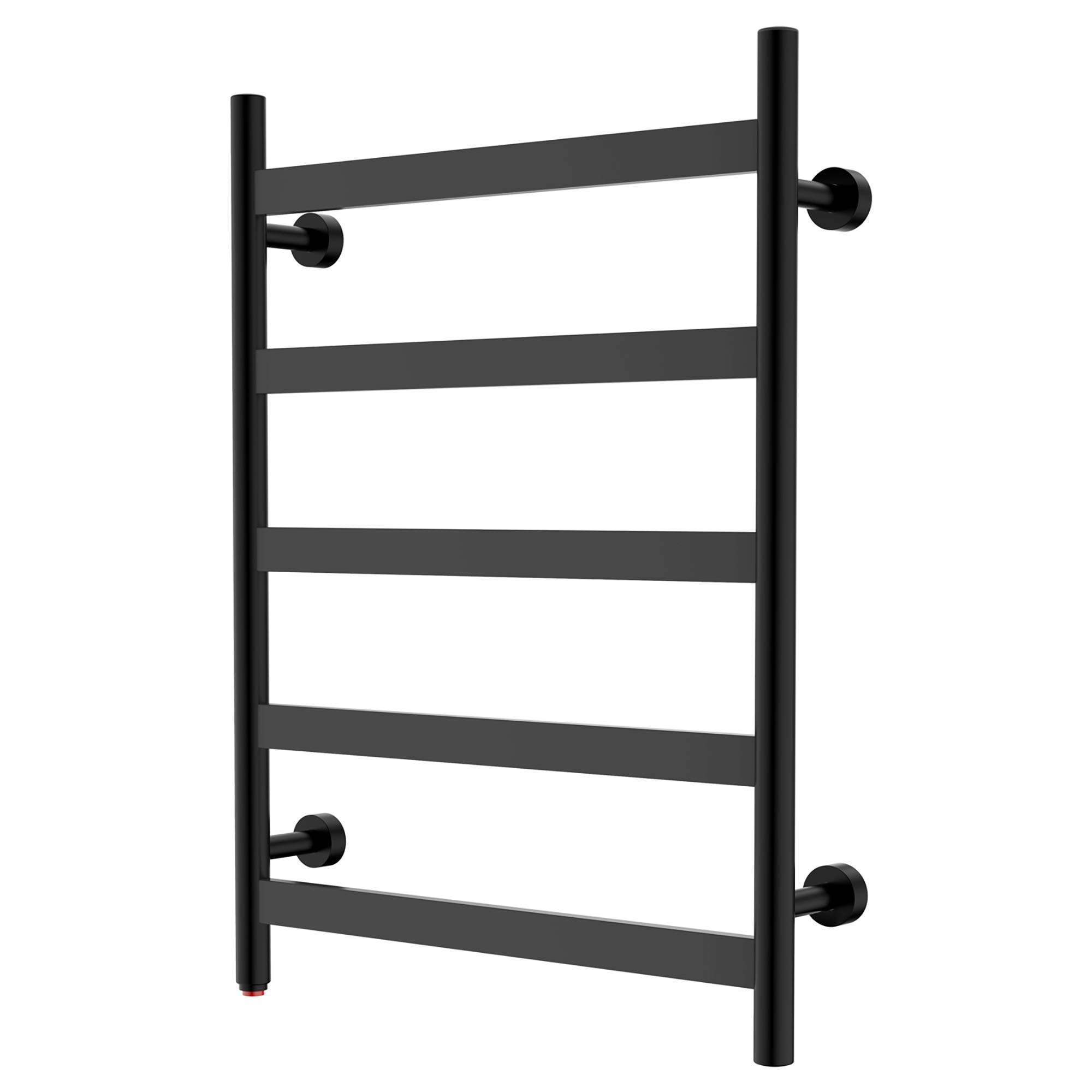 HEATGENE 5-Bar Wall-Mounted Electric Towel Warmer & Dryer - Matte Black | Plug-In Bathroom Heater for Spa, Luxury Hotels & Cozy Home Use