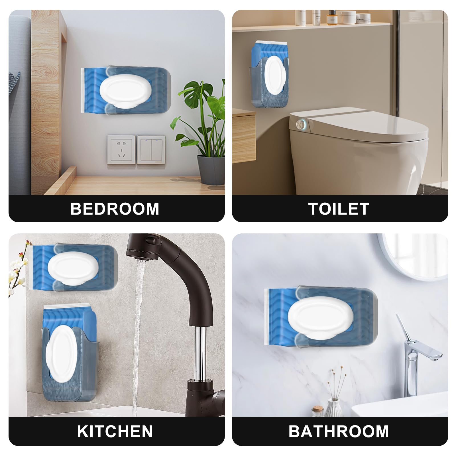 **Flushable Wipes Dispenser for Cottonelle - Clear Wall-Mounted Bathroom & Kitchen Wipe Holder (2-Pack) - Perfect for Toilet, Baby Changing & Travel**