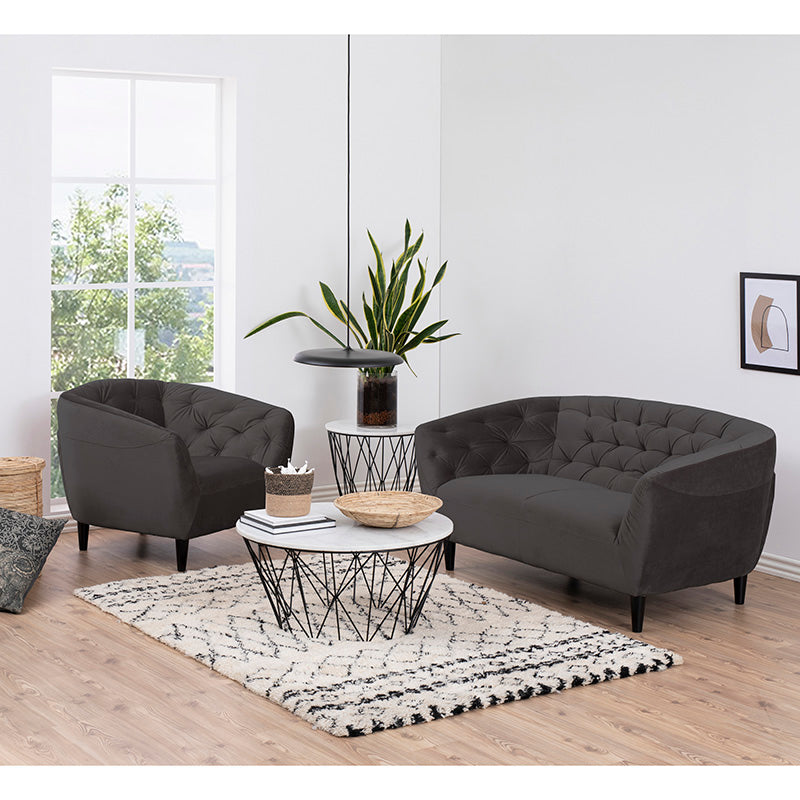 Modern DARBY White Marble Coffee Table 31.5 Inch - Stylish Living Room Centerpiece for Home Decor