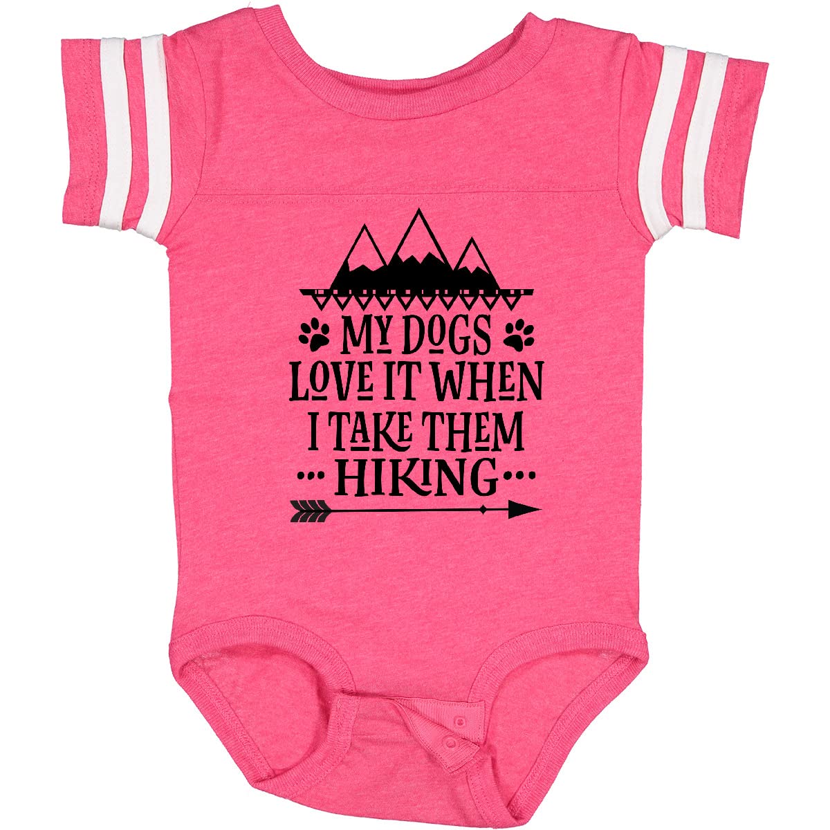 Inktastic My Dog Loves Hiking Baby Bodysuit - Cute Dog Lover Outfit for Hiking Adventures & Outdoor Family Activities