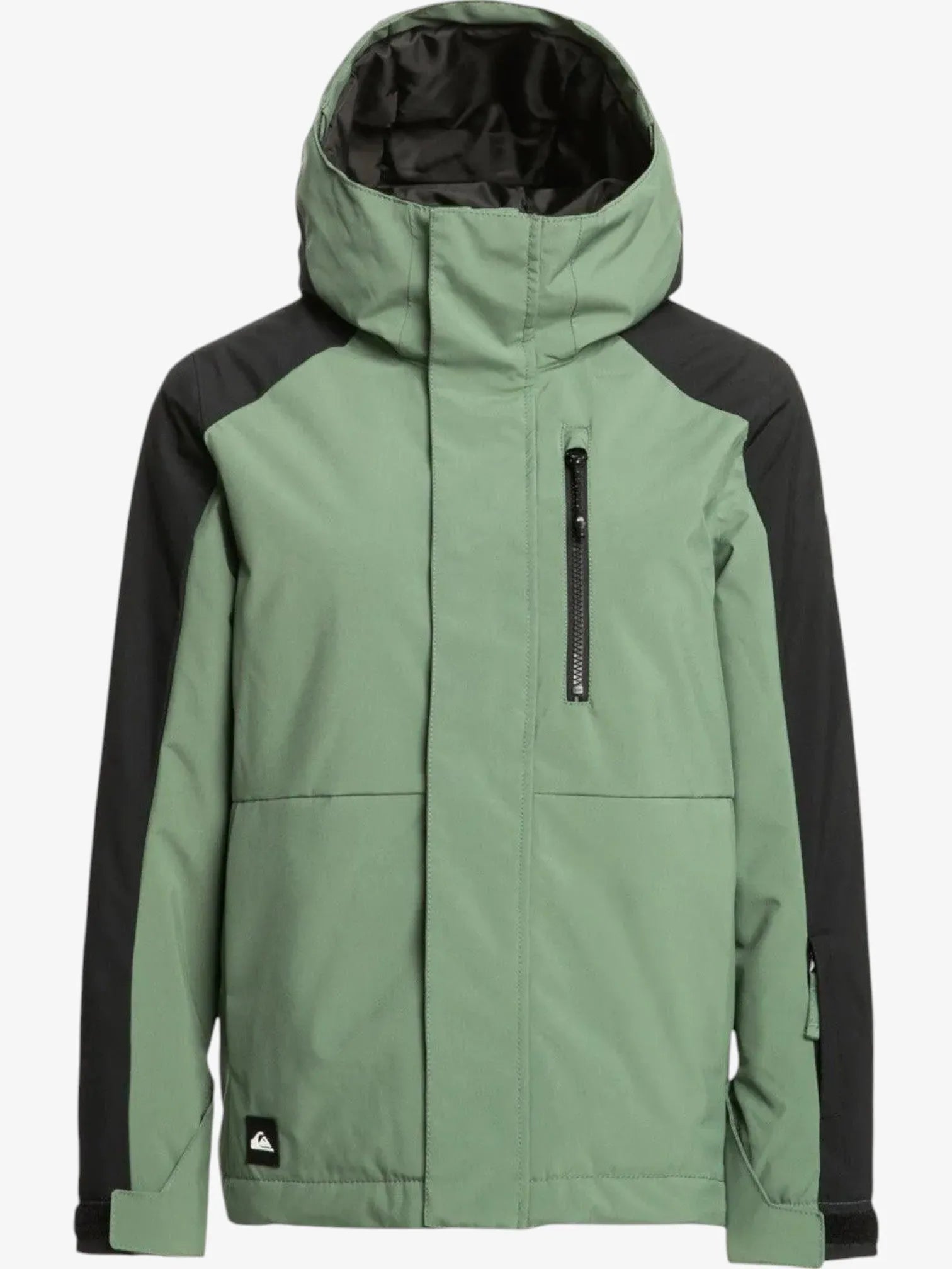 Quiksilver Mission Block Snow Jacket for Kids - Green & Black - Warm Winter Coat for Boys & Girls - Perfect for Skiing, Snowboarding & Outdoor Adventures