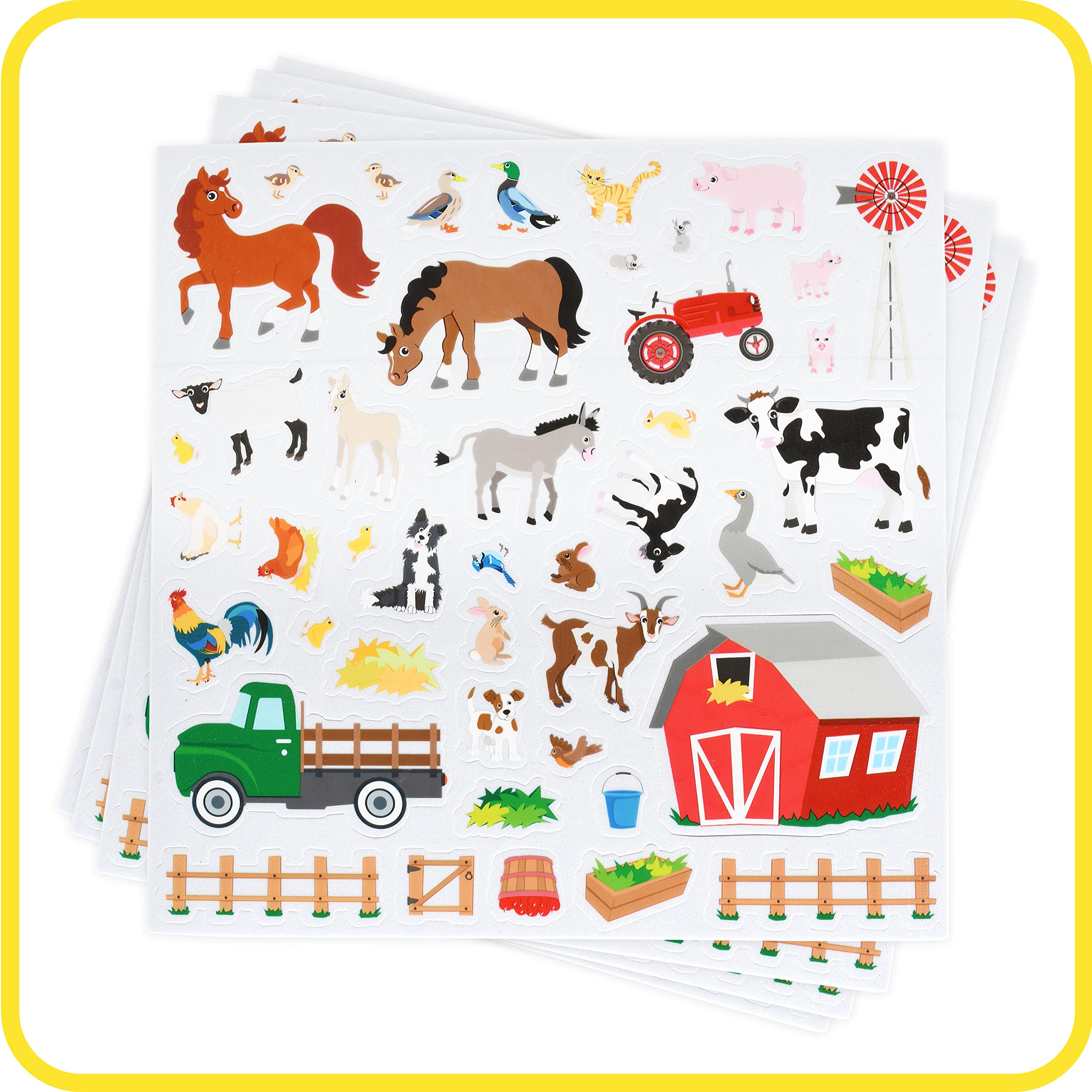 READY 2 LEARN Farm Animal Foam Stickers - 180 Self-Adhesive Craft Stickers for Kids, Classroom Activities & Party Favors - Perfect for Scrapbooking, DIY Projects & Children's Art Crafts