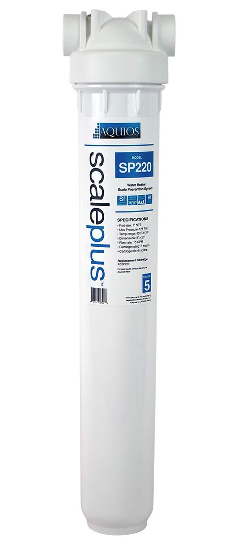 Aquios® SP220 ScalePlus™ Tankless Water Heater Scale Reduction System - Prevents & Reduces Limescale in Tankless & Traditional Water Heaters | 5 Micron Sediment Filter | Whole House Water Protection for Hard Water Areas | Perfect for Homes, RVs & Commercial Buildings