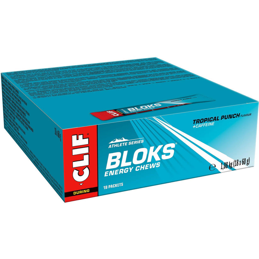 CLIF BLOK Energy Chews - 18 Pack (60g Each) | Fuel Your Performance with Natural Energy Boost for Runners, Cyclists & Athletes | Perfect for Workouts, Hiking & Endurance Sports