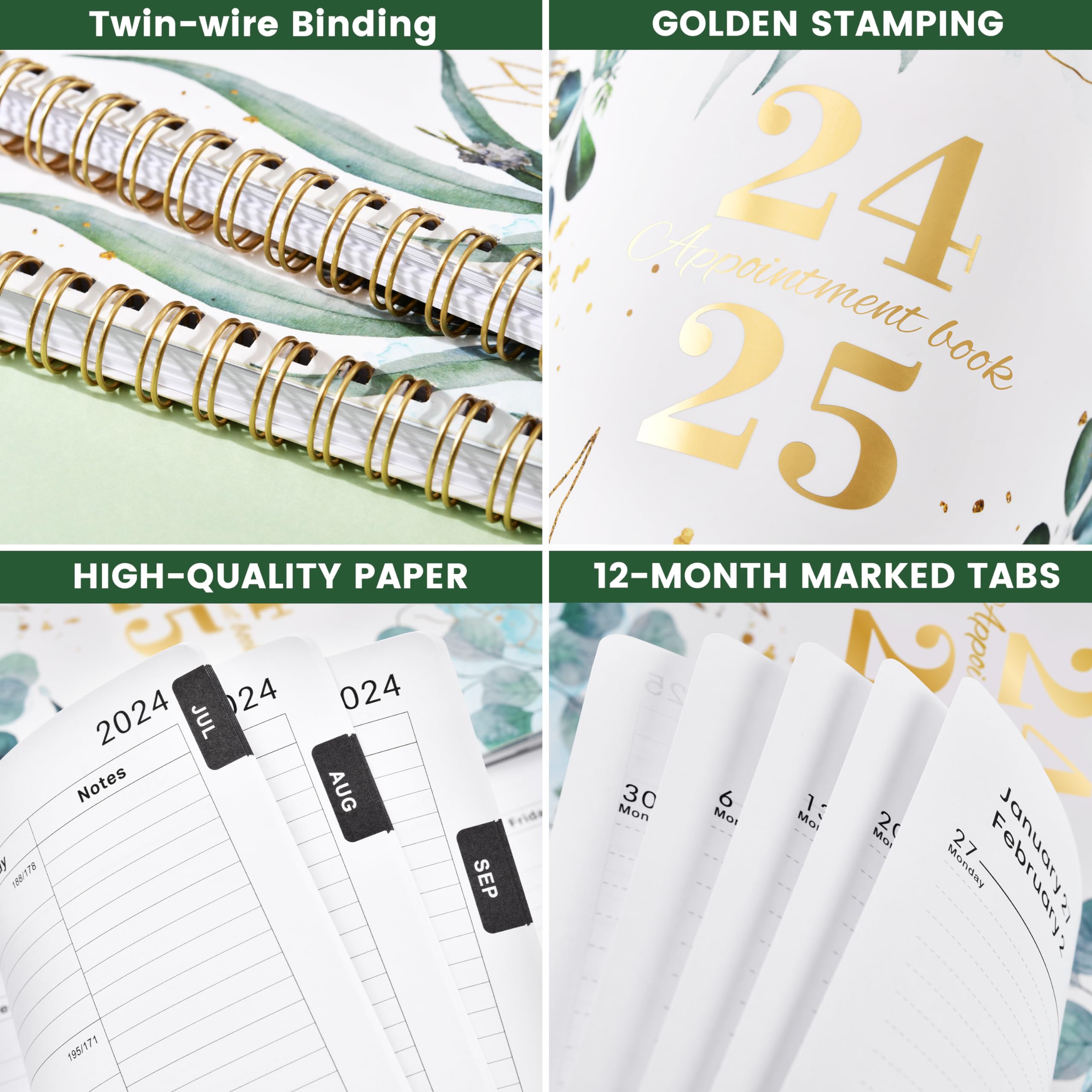 2024-2025 Appointment Book Planner - July 2024 to June 2025 Daily & Weekly Schedule Organizer with 30-Minute Intervals, 8