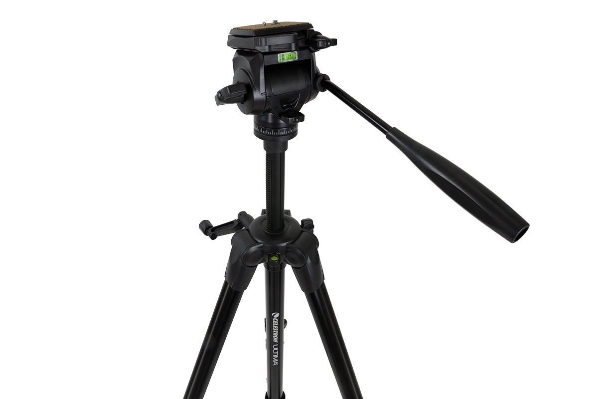 Ultima Pan Tilt Head Tripod - Professional 360° Rotating Camera Tripod Stand with Smooth Fluid Motion for DSLR, Video & Photography - Perfect for Vlogging, Live Streaming & Outdoor Shooting
