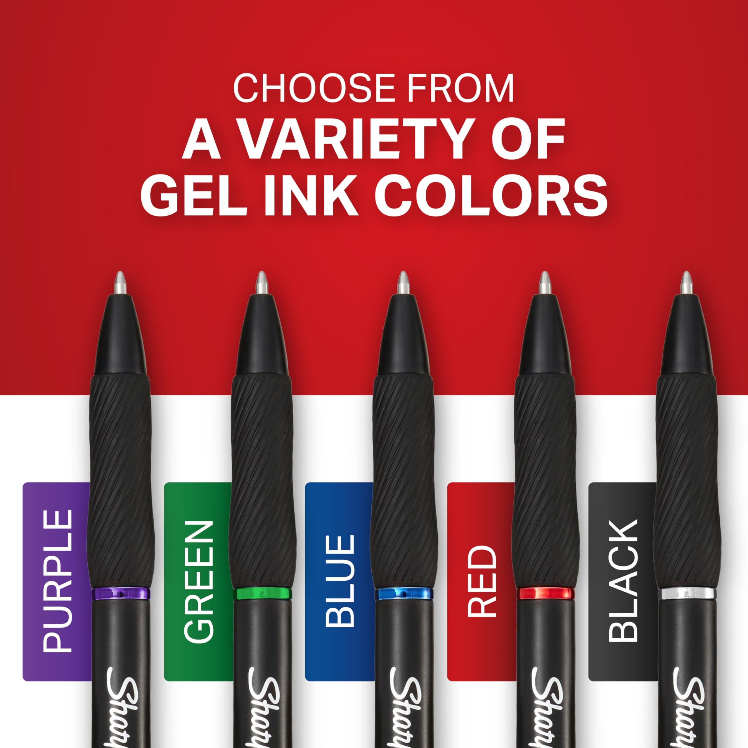 Sharpie S-Gel Pens 1.0mm Bold Point - 12 Count Black Ink Gel Pens for Journaling, Writing & Drawing - Smooth No-Smear Gel Ink for Office, School & Art Projects
