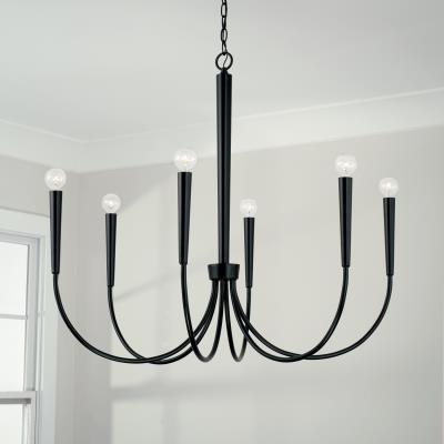 Harper 6-Light Modern Chandelier - Elegant Crystal Ceiling Light Fixture for Dining Room, Living Room & Bedroom Decor