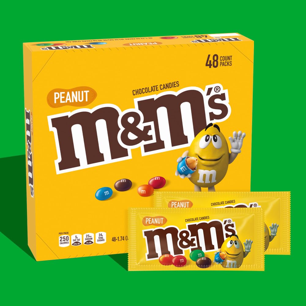 M&M'S Milk Chocolate Candy Bulk Pack - 48 Count, 1.74 oz Bags (83.52 oz Total) | Party Favors, Halloween Treats, Office Snacks & Movie Night Candy