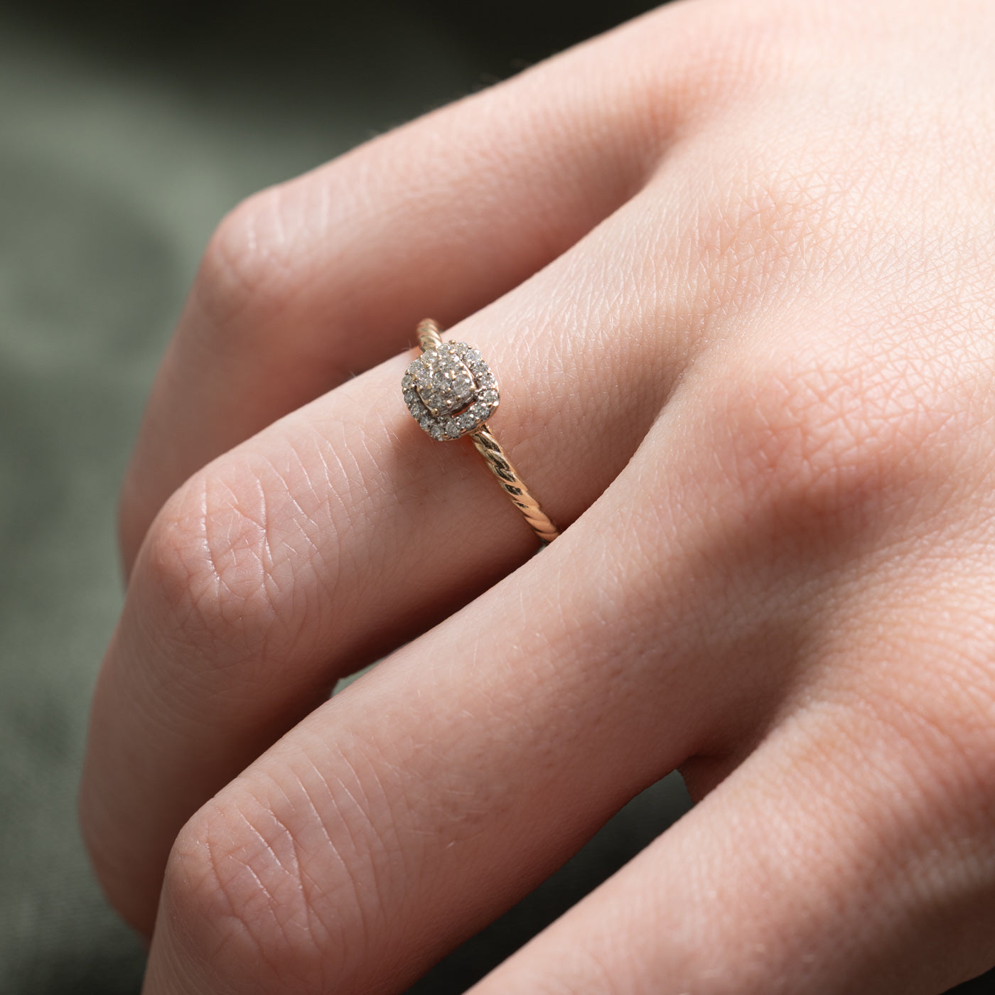 0.19ctw Diamond Cluster Halo Ring - Size 5 | Elegant Wedding & Engagement Ring for Women | Perfect for Proposals, Anniversaries & Special Occasions