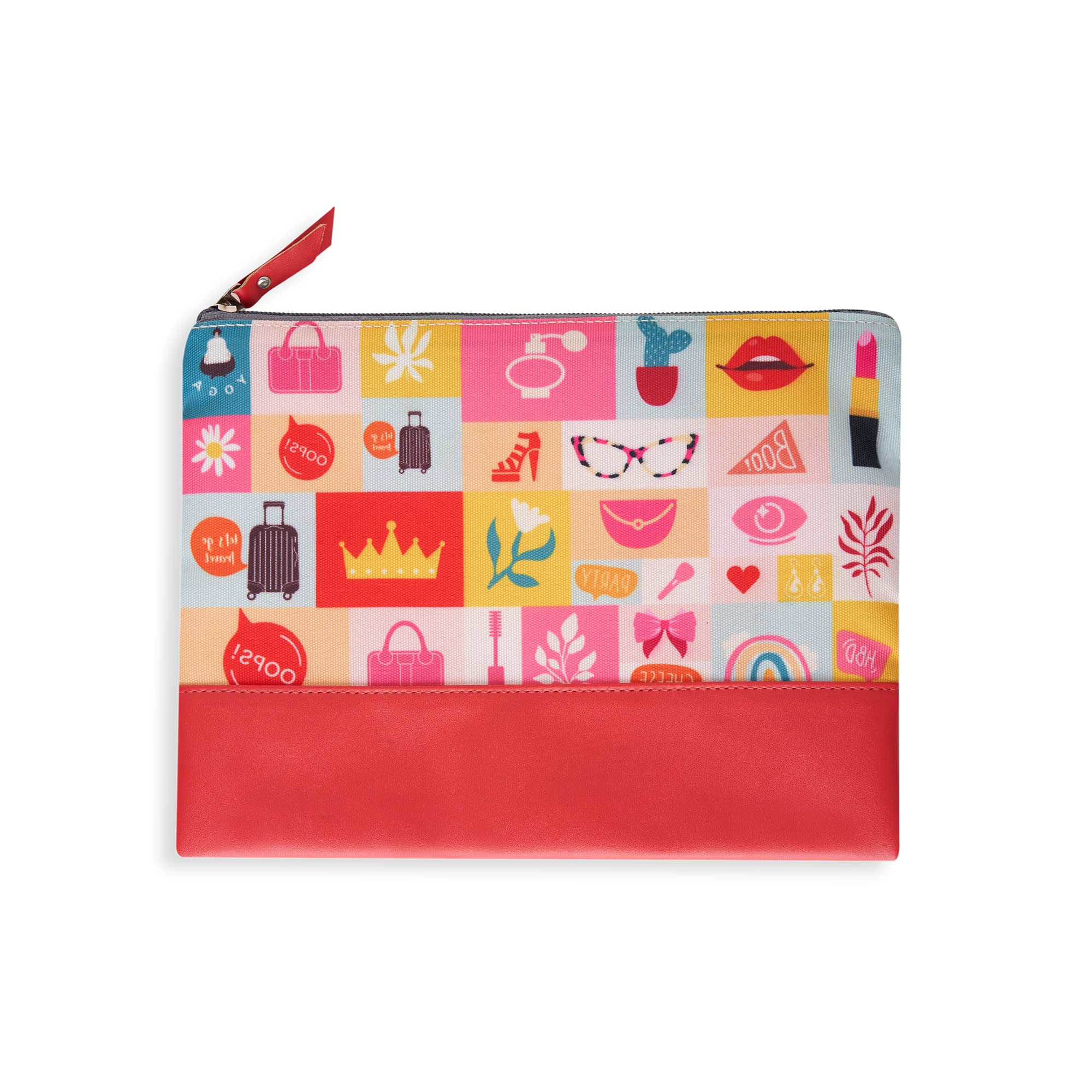 Portable Doodle Cosmetic Bag for Women - Travel Makeup Pouch & Toiletry Organizer (Favourite Things) - Perfect for Vacation, Gym & Daily Essentials Storage