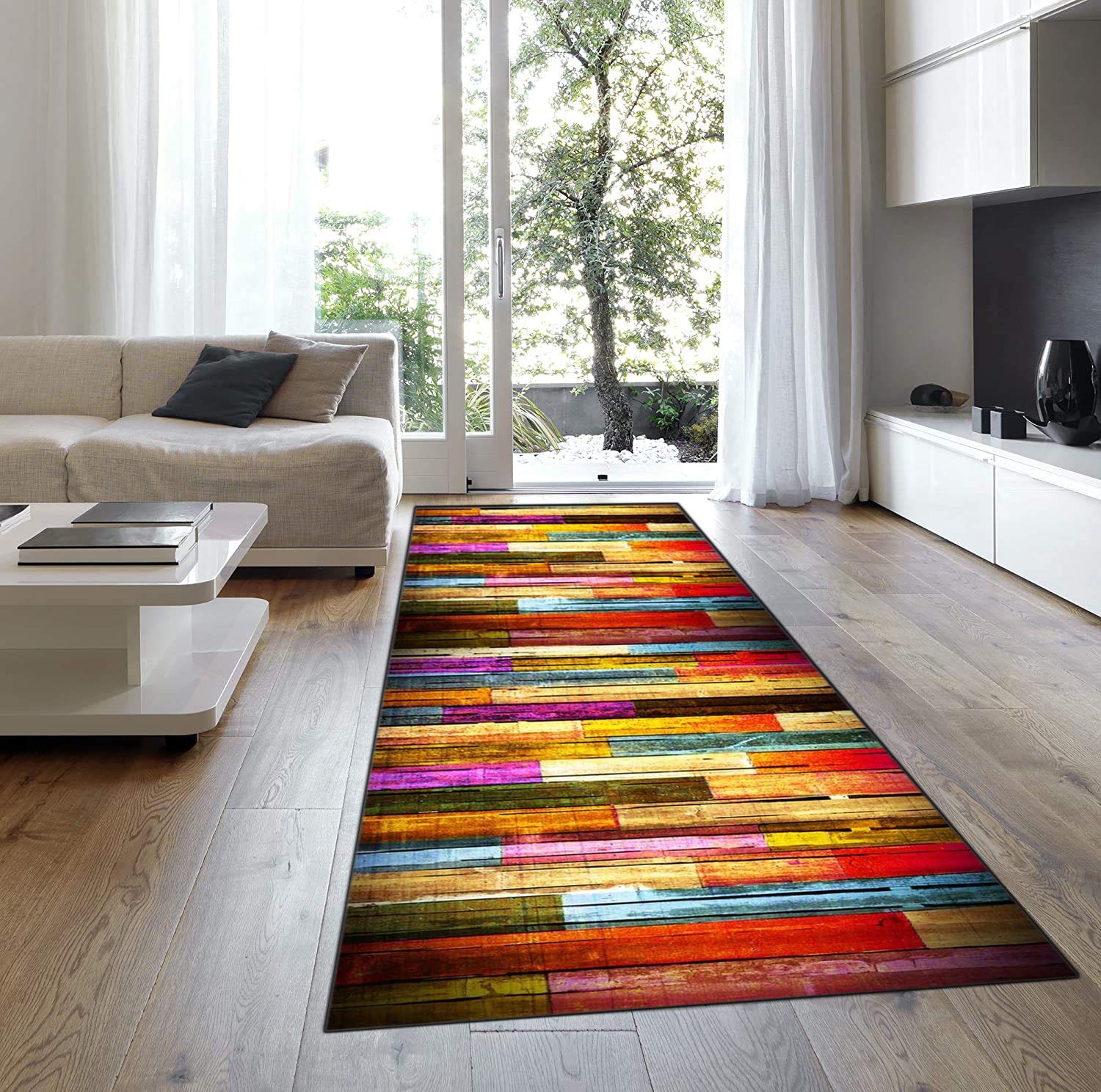 BDDY Durable Washable Kitchen Rugs and Carpet Runners, 2'2x4'5' Non-Slip Indoor Floor Mat for Hallway, Front Door, Caravan, and Entryway