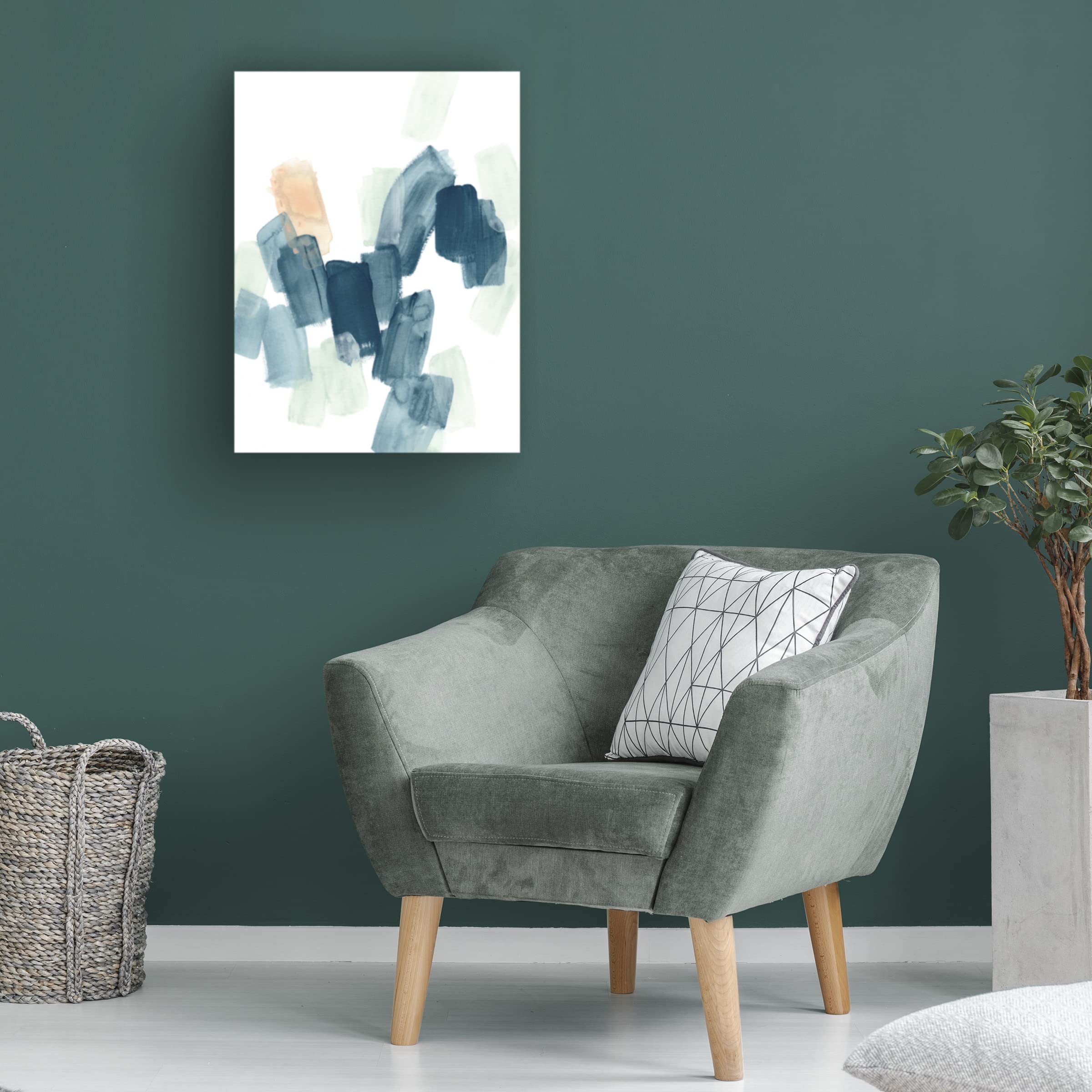 Trademark Fine Art 'Indigo Facets I' Abstract Canvas Wall Art by June Erica Vess - Modern Home Decor for Living Room, Bedroom & Office