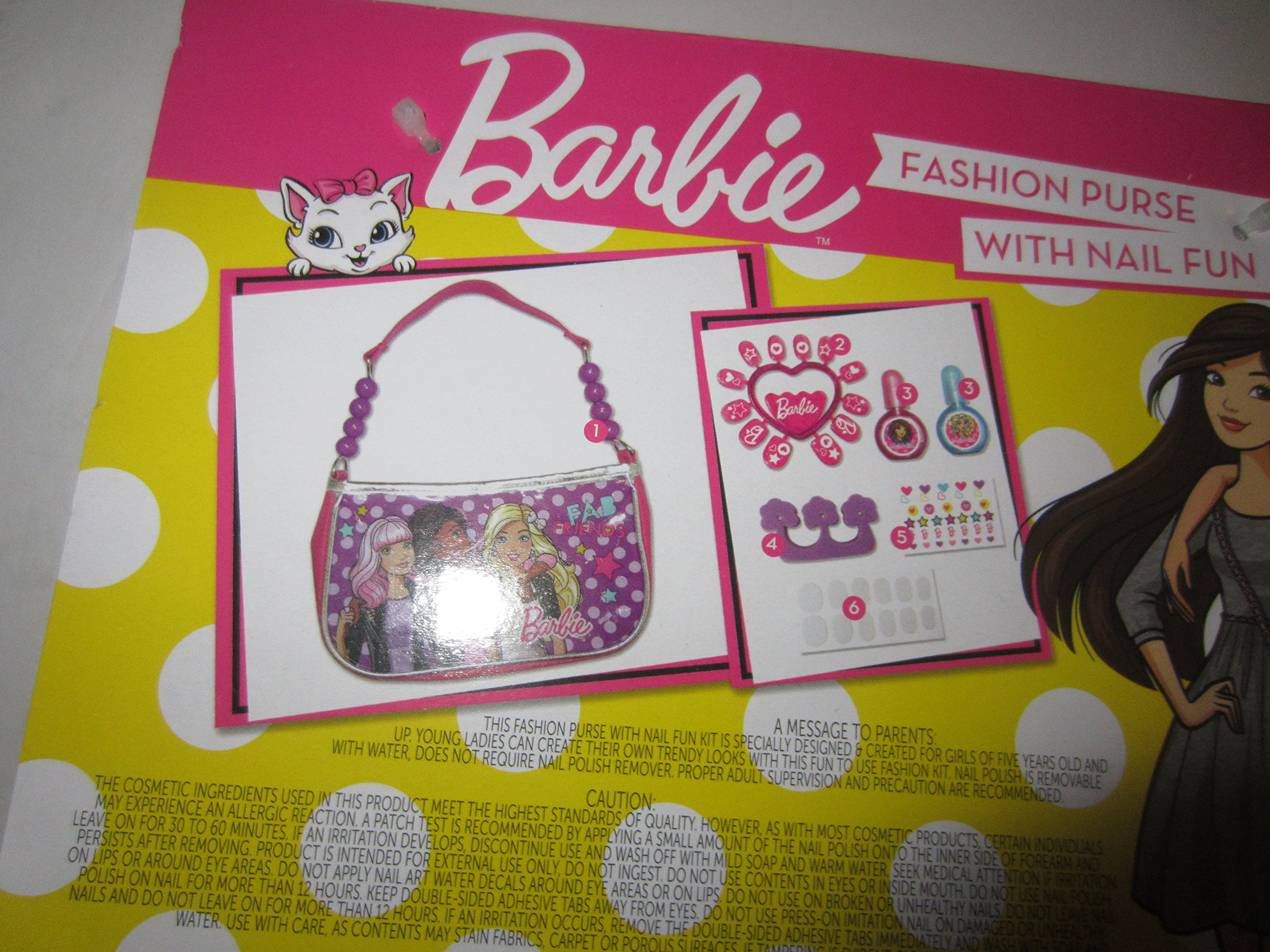 Barbie Fashion Purse with Nail Fun - Stylish Kids Handbag for Dress Up & Role Play - Perfect for Birthday Gifts, Parties & Pretend Play