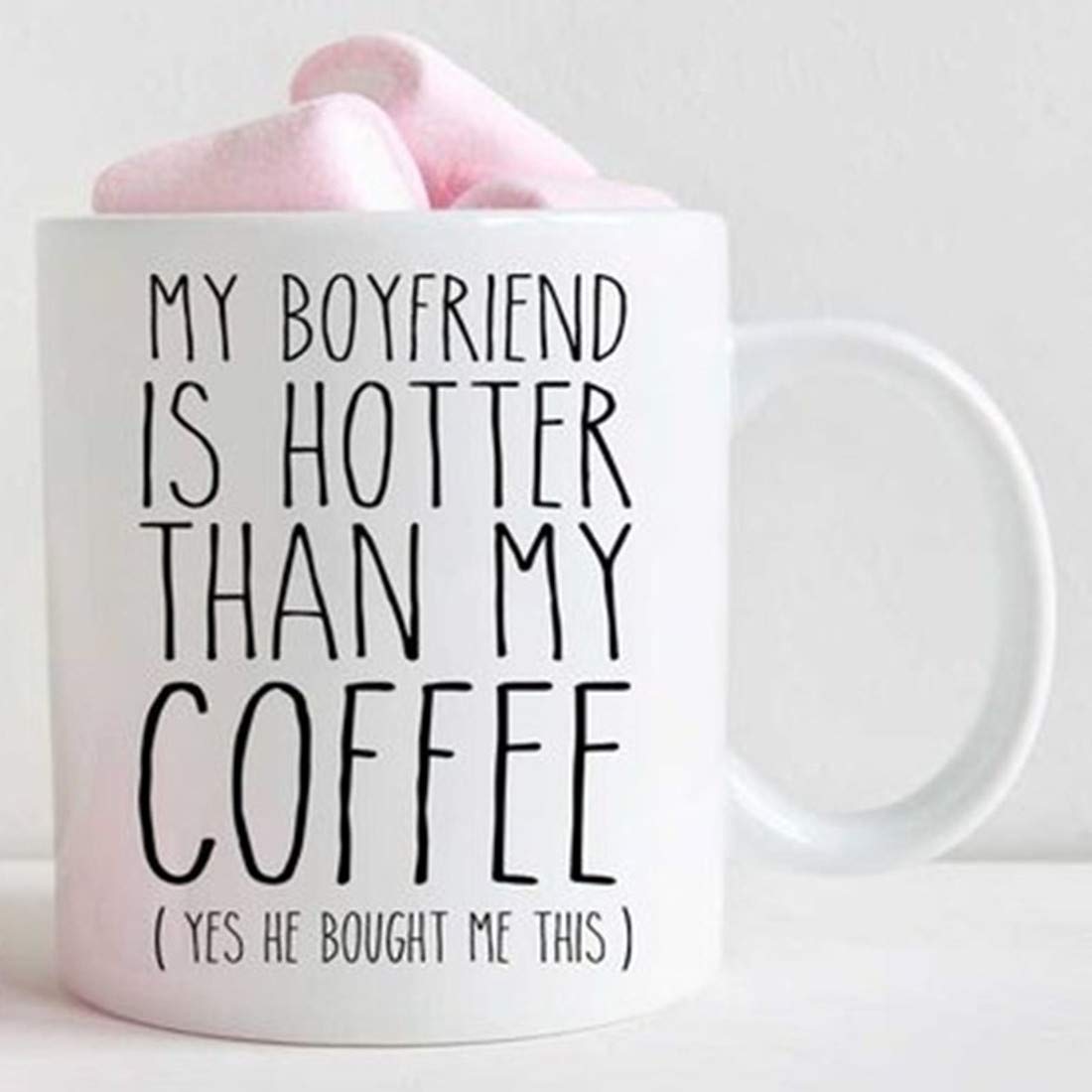 My Boyfriend Is Hotter Than My Coffee - Funny Coffee Mug Gift for Girlfriend, Wife, Her - Perfect for Valentine's Day, Anniversary & Romantic Surprises