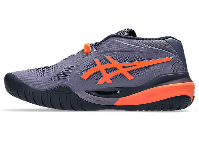 ASICS Men's Gel Resolution X Tennis Shoes - Purple Grey/Shocking Orange | High-Performance Court Shoes for Competitive Play & Training
