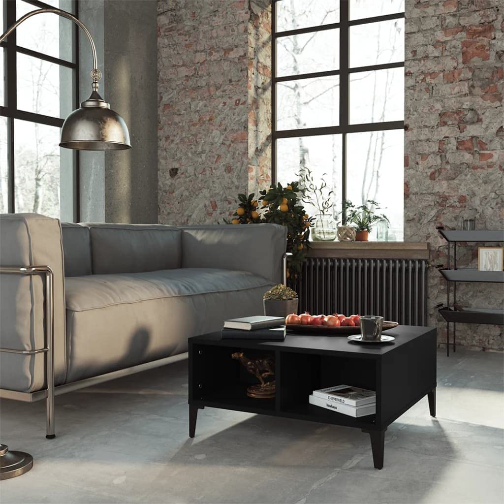 Modern Square Coffee Table with 4 Storage Compartments - 24