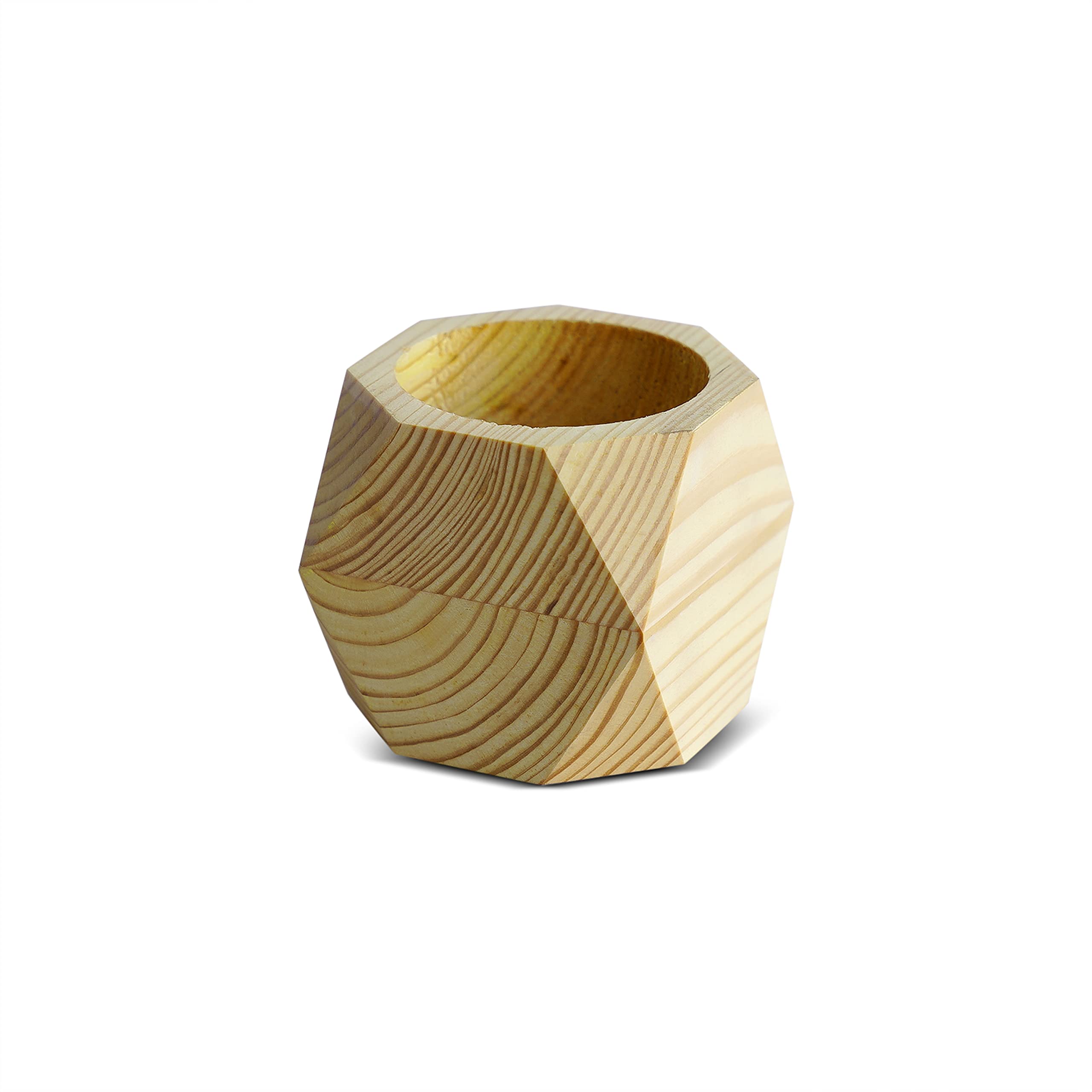 Natural Wooden Succulent Planter - Small Indoor Plant Pot for Succulents, Faux Plants, Preserved Moss & Flowers - Perfect for Home Decor, Office Desk & Gift Ideas