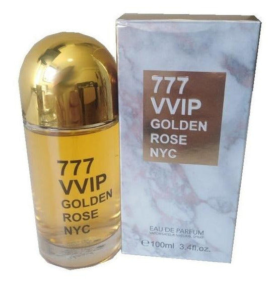 777 VIP Gold Rose Eau de Parfum 100ml - Luxury Floral Perfume for Women, Long Lasting Fragrance with Rose & Vanilla Notes, Perfect for Date Night, Anniversary & Special Occasions