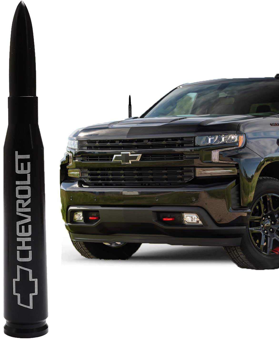Chevy Silverado Antenna - Heavy Duty Truck Antenna for 1500/2500/3500 HD - Black (Off-Road & Daily Use)