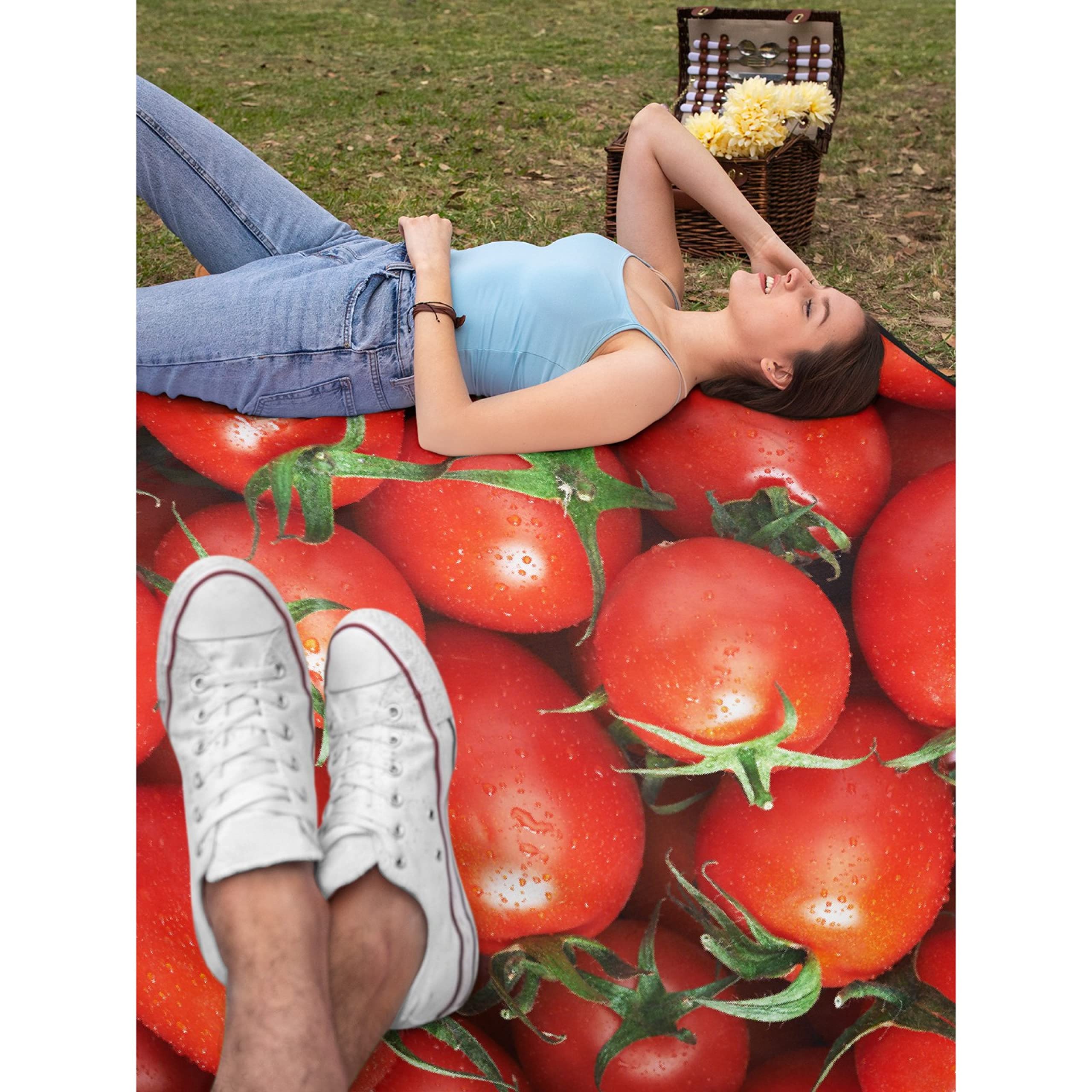 Premium Ramen Tomato Print Blanket - Ultra Soft & Cozy Large Throw (120