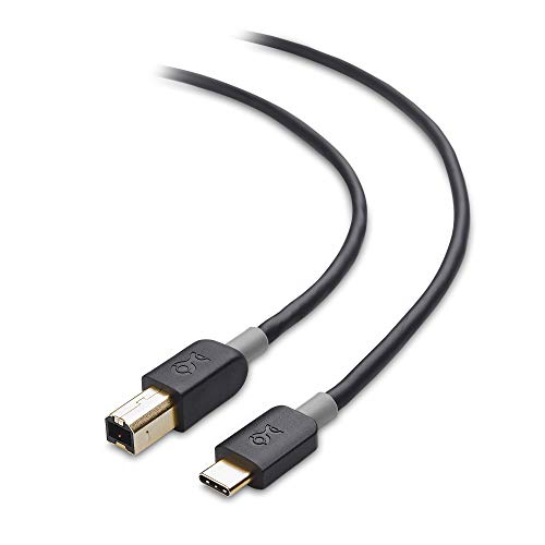 Premium USB C to USB B Printer Cable 3.3 ft - High-Speed USB Type C to B Cable for Printers, MIDI Controllers, Keyboards & Audio Interfaces - Durable Black Nylon Braided Cord (1m) - Perfect for Home Office, Studio & Professional Printing Setups