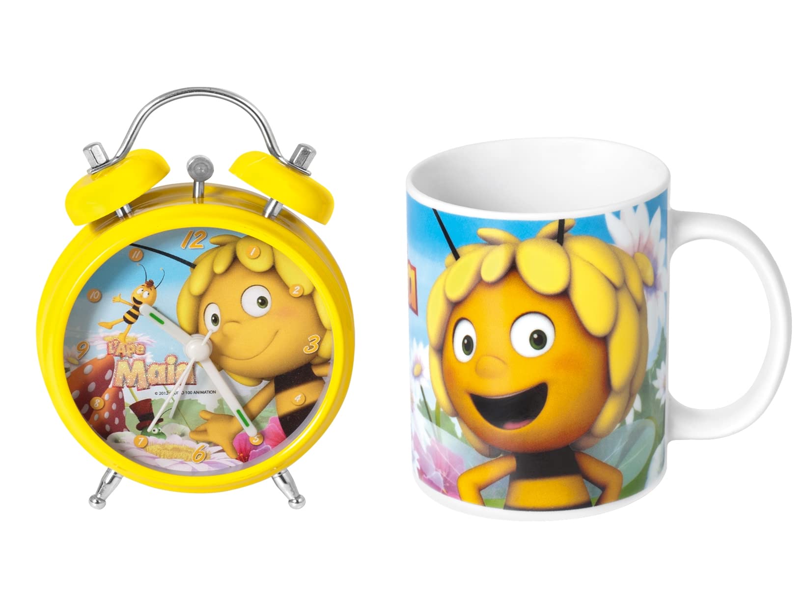 Maya The Bee Twin Bell Alarm Clock - Yellow Medium Gift Box for Kids & Teens | Perfect for Bedroom, Nursery, or Desk Decor