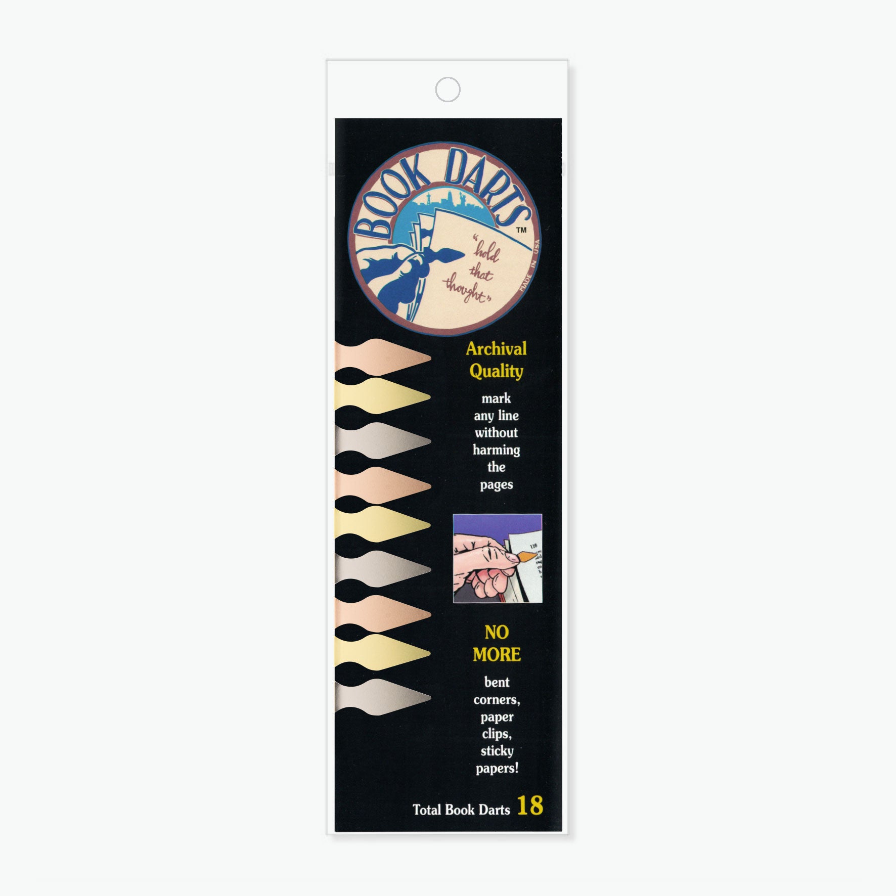 Book Darts Metal Page Markers - 18-Pack Mixed Colors, Perfect for Books, Notebooks & Bible Study - Durable Clips for Easy Page Marking & Note Taking