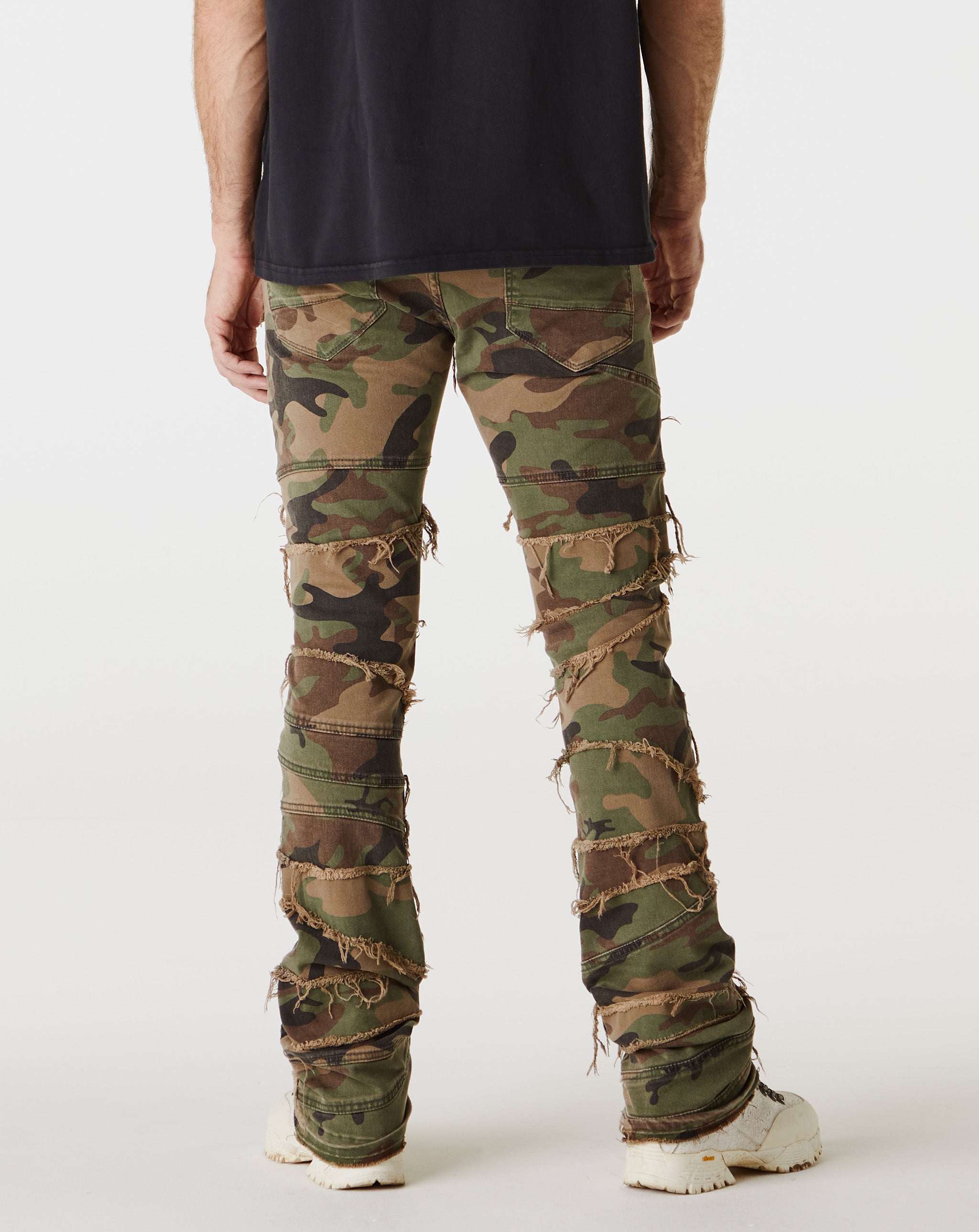 Camo with Raw Edges - Trendy Distressed Camouflage Fabric for DIY Projects, Fashion & Home Decor | Perfect for Jackets, Bags & Unique Apparel