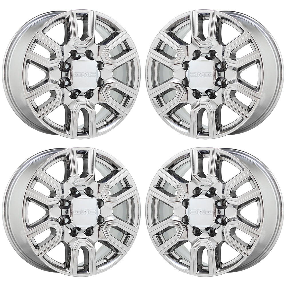 20 GMC Sierra 2500 3500 OEM Bright Chrome Wheels & Rims Set - Factory Direct 5950 Exchange - Perfect for Off-Roading, Towing & Heavy-Duty Truck Upgrades
