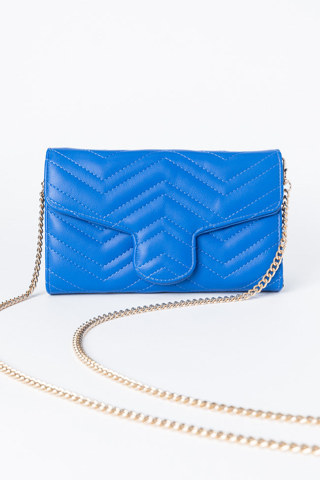 Stylish Blue Chevron Crossbody Purse for Women - Fashionable Shoulder Bag with Adjustable Strap - Perfect for Daily Use, Travel & Shopping