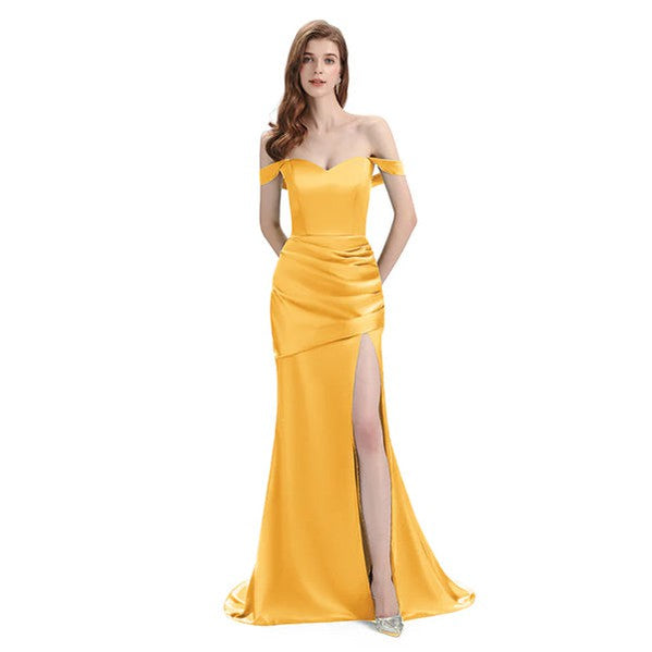 Mismatched Marigold Mermaid Bridesmaid Dresses - Affordable Formal Gowns for Wedding Party (WG1268) | Perfect for Beach Weddings, Summer Ceremonies & Boho-Themed Events