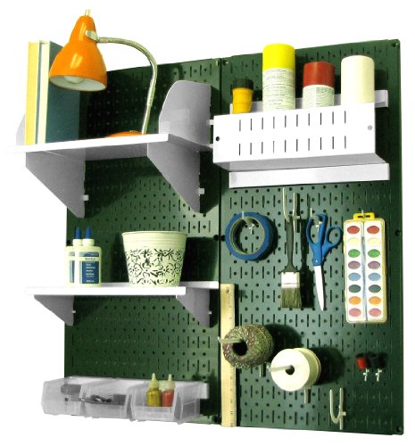 Green Pegboard White Accessories