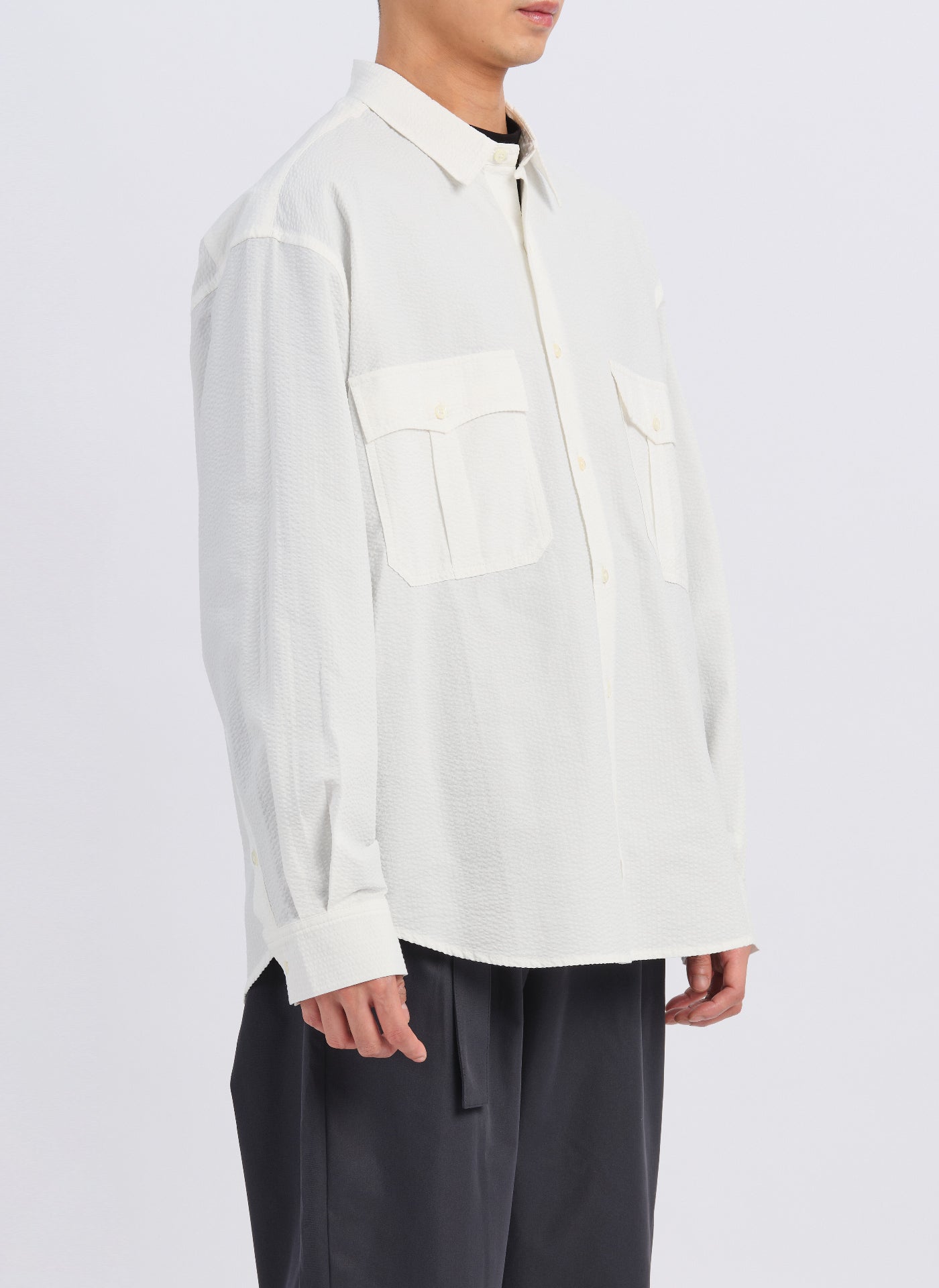 Premium Cotton Seersucker Classic Utility Pocket Shirt for Men | Breathable Summer Casual Wear | Perfect for Outdoor Activities, Beach Vacations & Business Casual