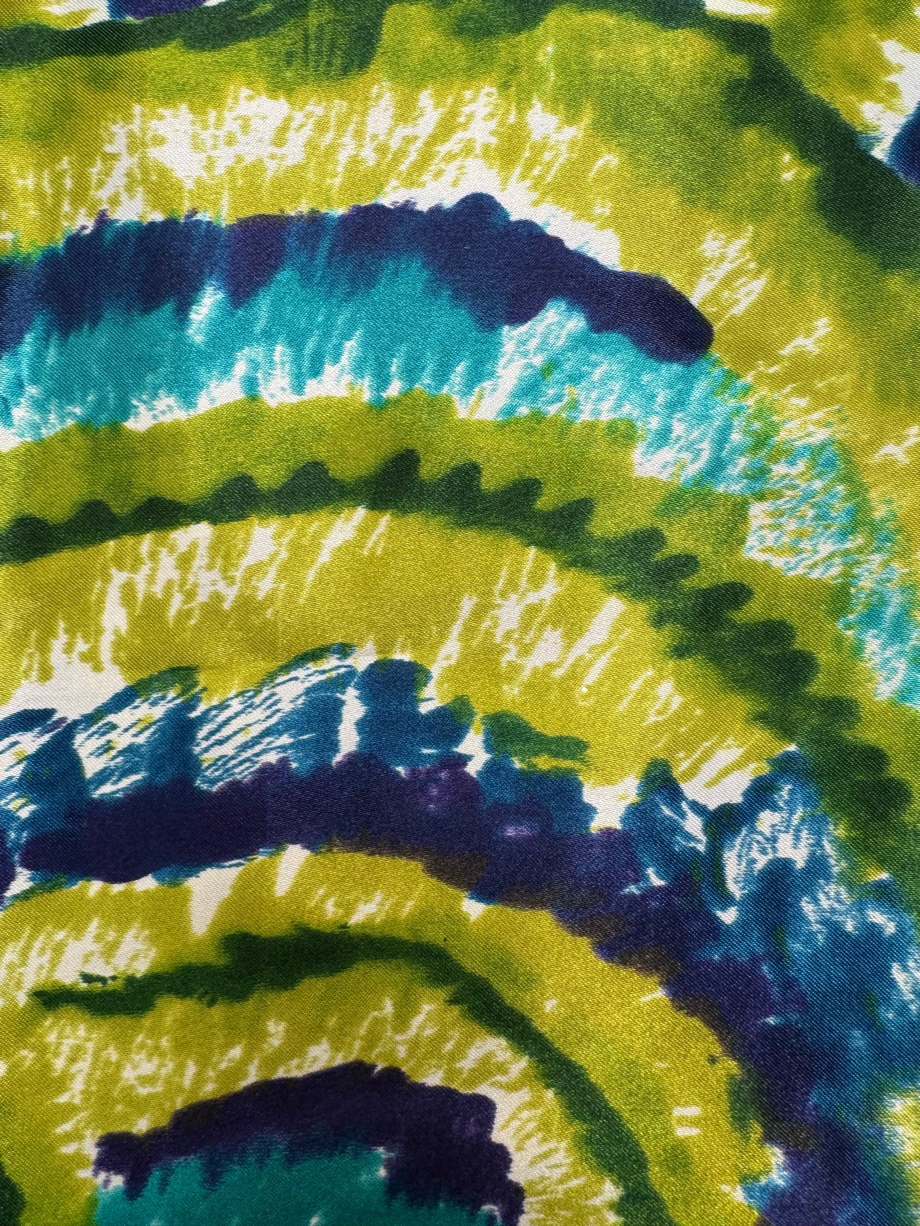 Premium 60-Inch Wide Satin Fabric - Blue Green Design (2-Yard Piece) for DIY Crafts, Home Decor & Fashion Sewing Projects