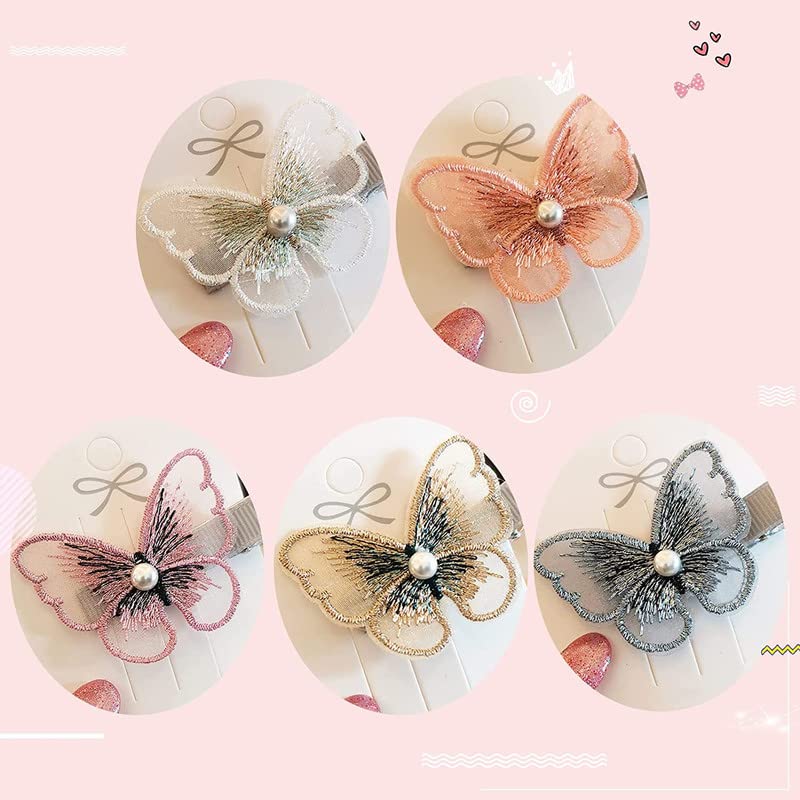 10pcs Butterfly Hair Clips - Cute Embroidered Barrettes for Girls, DIY Craft Hair Accessories | Perfect for Parties, Weddings & Everyday Styling