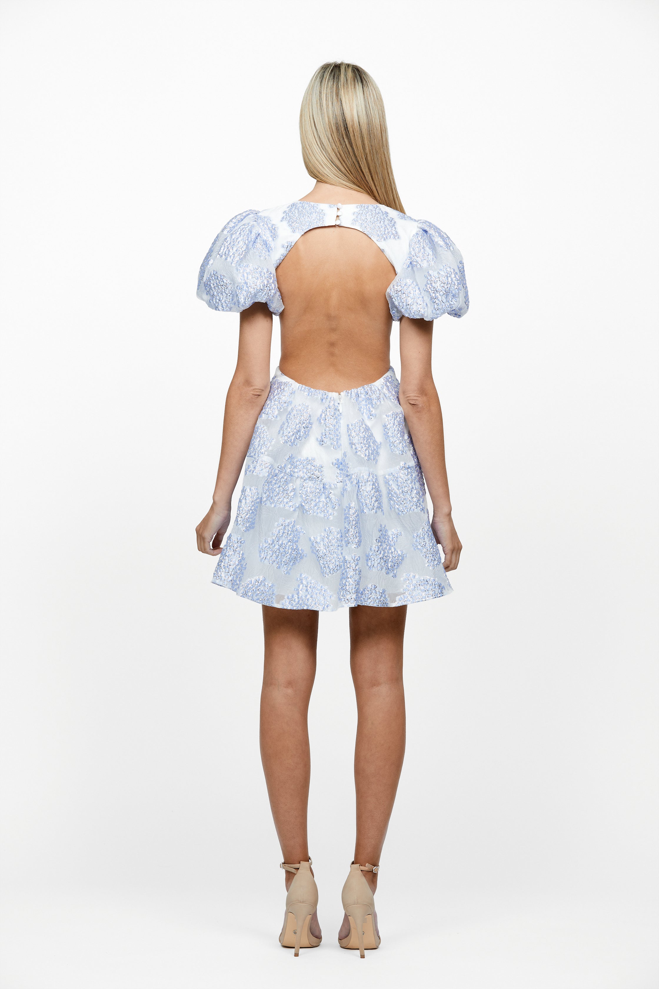 Roselle Cut Out Puff Mini Dress - Floral Summer Party Cocktail Dress for Women | Perfect for Beach Vacations, Date Nights & Outdoor Weddings