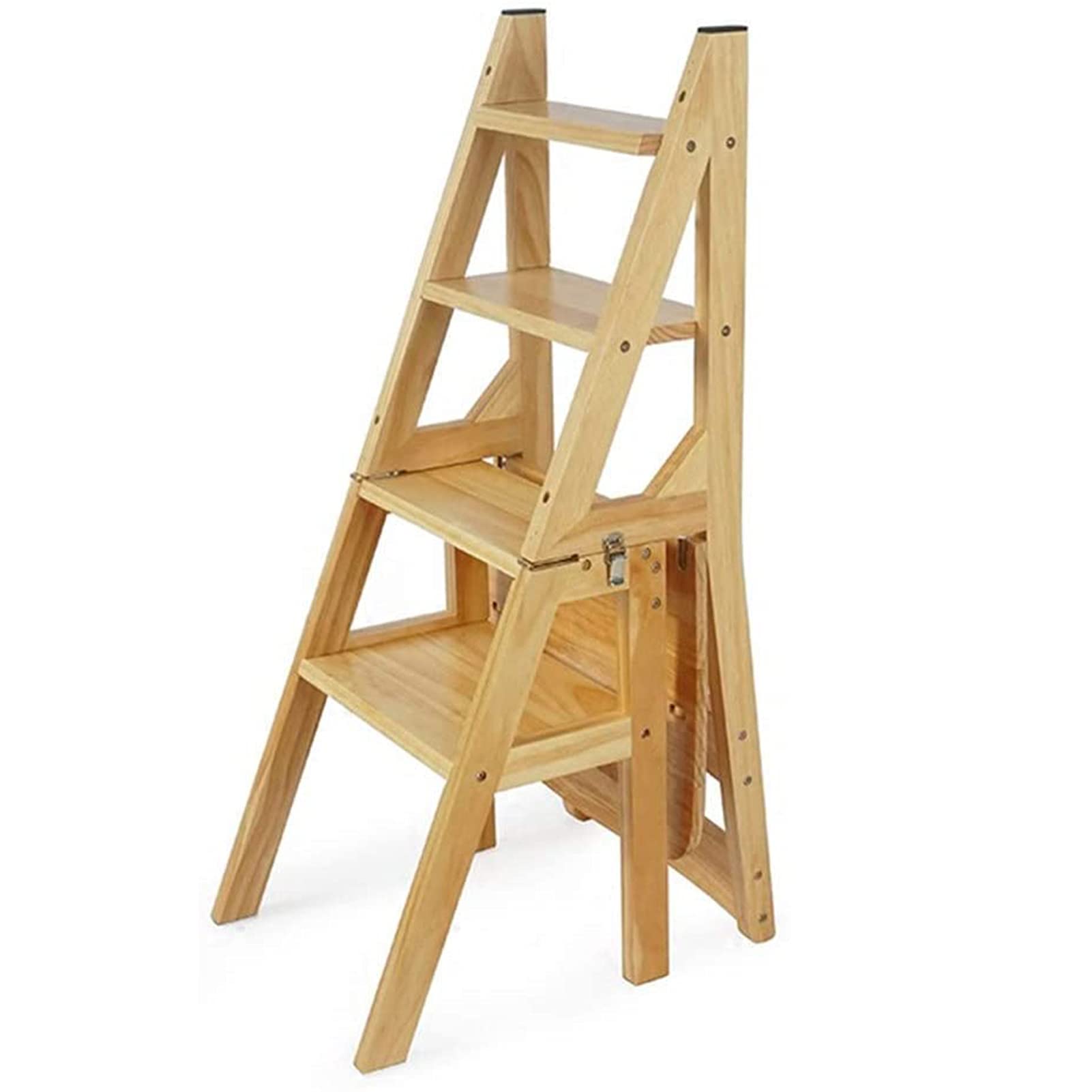 FADUNI Wooden Folding Step Stool for Home - Portable Multifunctional Ladder Stool, Non-Slip Indoor Step Stool for Kitchen, Bathroom & Kids - Perfect for Reaching High Shelves & Storage