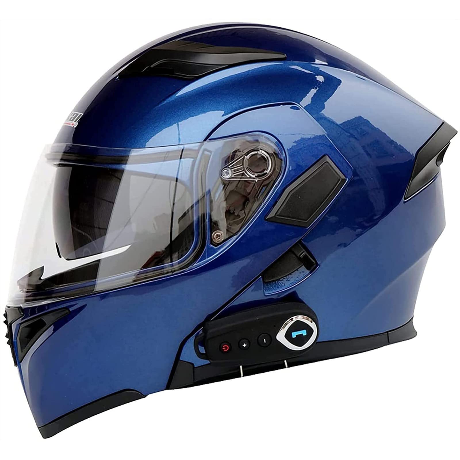 Bluetooth Modular Motorcycle Helmet - DOT Approved, Dual Visor for Safe Riding
